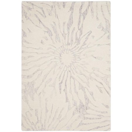 SAFAVIEH Bella Hand Tufted Small Rectangle Area Rug, Silver and Ivory - 4 x 6 ft. BEL129A-4